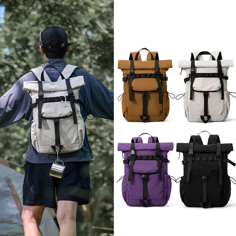Foldable Rolling Luggage Bag - Nova Mochila Masculina Expandível com Abertura