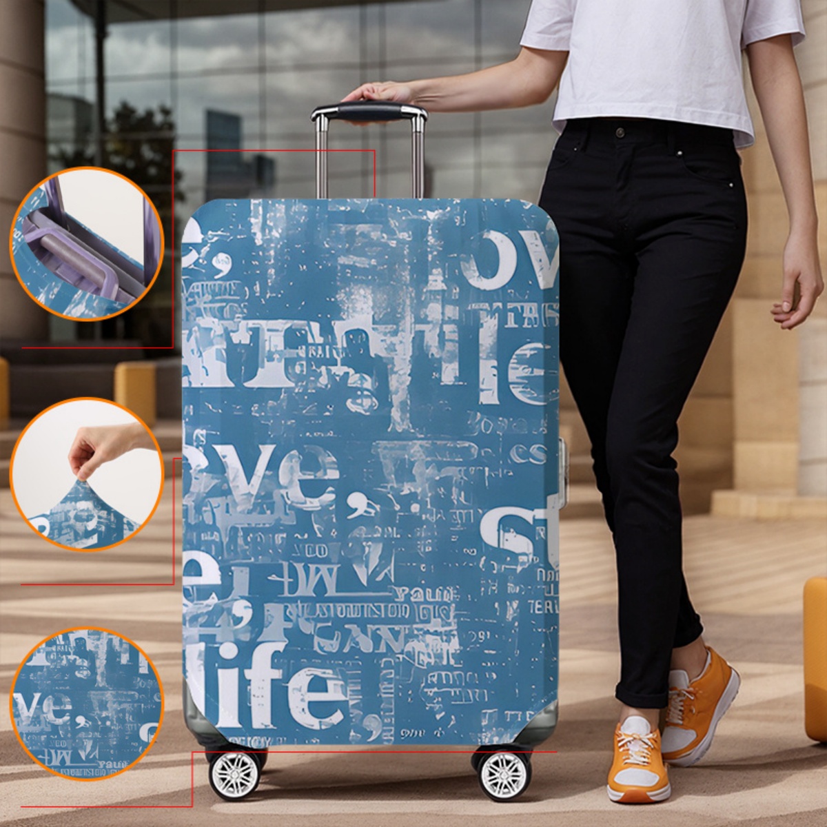 Capa protetora para bagagem, e - Waterproof Suitcase Cover Protector avaliação e preço