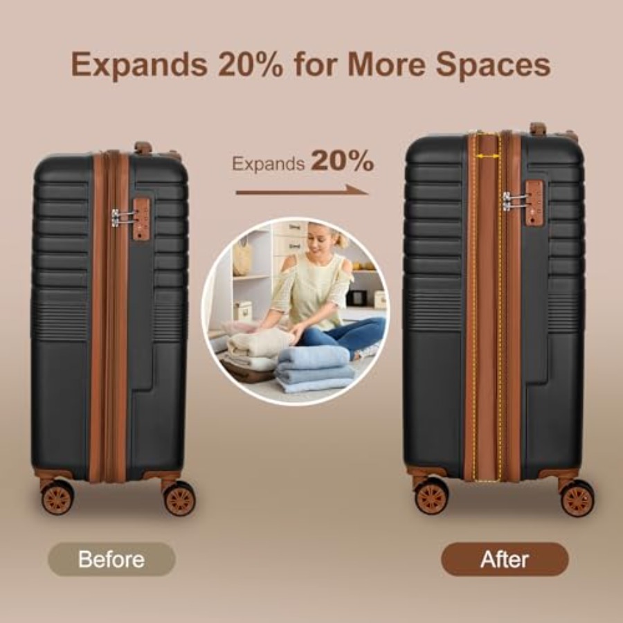 Conjunto de 3 Peças de Malas E - Expandable Hard Shell Luggage Set avaliação e preço