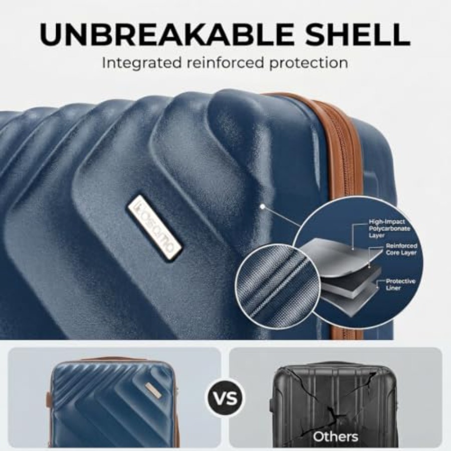 Conjunto de 5 Peças de Malas R - Expandable Hard Shell Luggage Set avaliação e preço