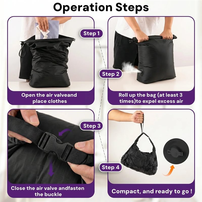 Saco de Compressão Manual EYFL - Foldable Rolling Luggage Bag avaliação e preço