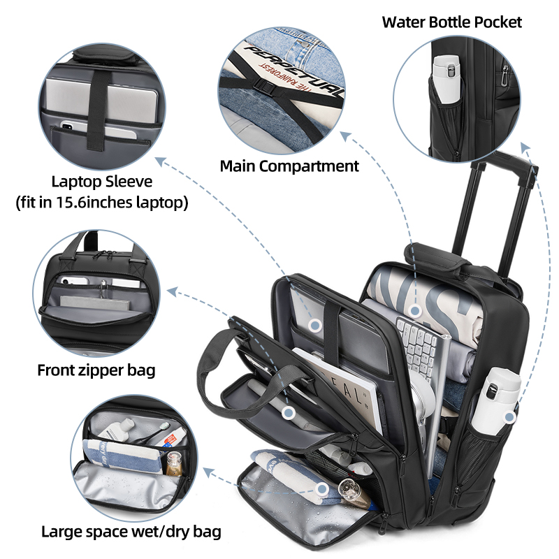 Mochilas de Viagem com Rodas p - Foldable Rolling Luggage Bag avaliação e preço