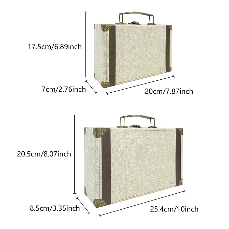 2 Peças de Caixas de Armazenam - Retro Vintage Trunk Suitcase avaliação e preço