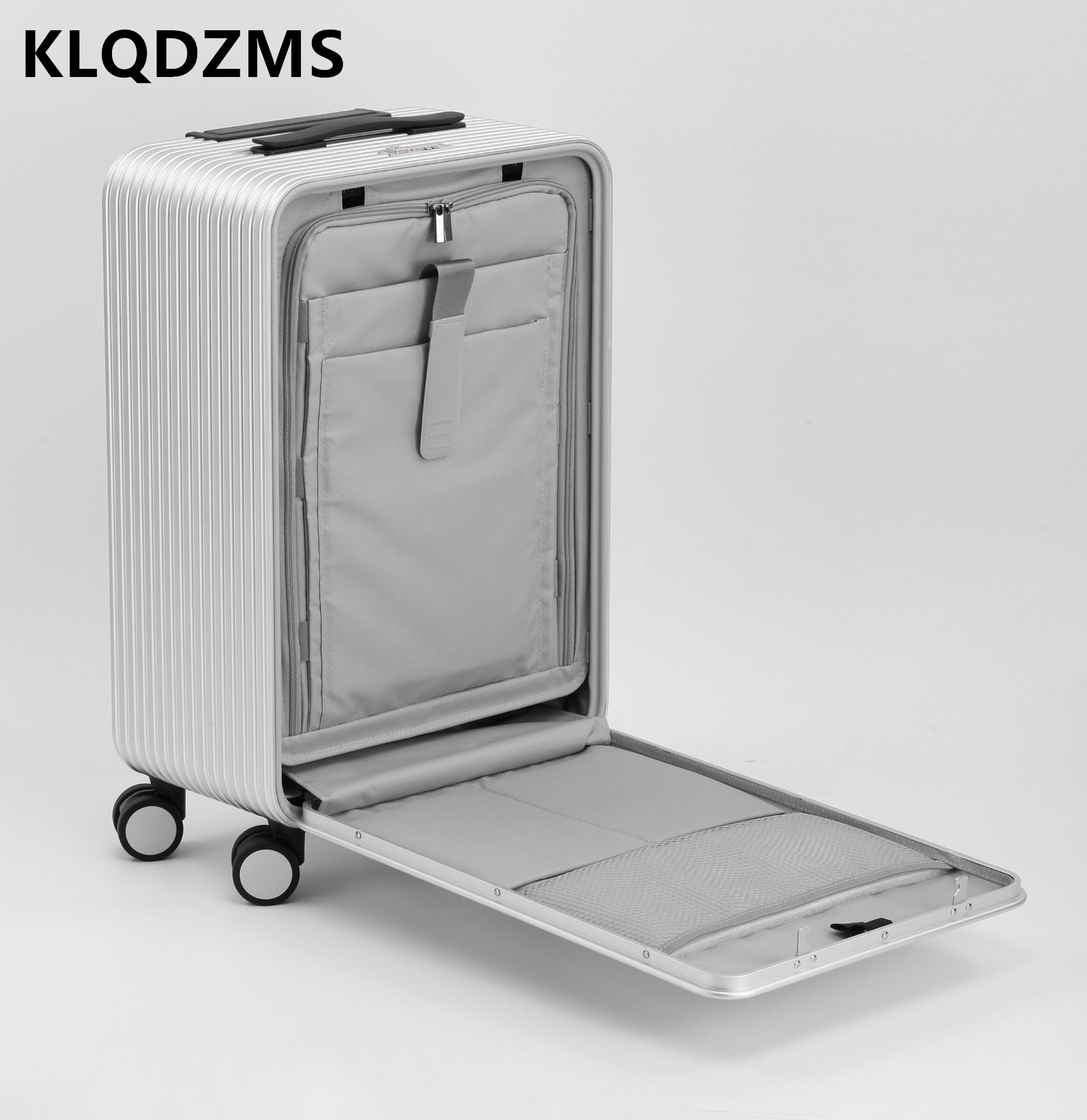 Klqdzms bagagem toda a liga de - Front Opening Laptop Luggage 24 Inch avaliação e preço